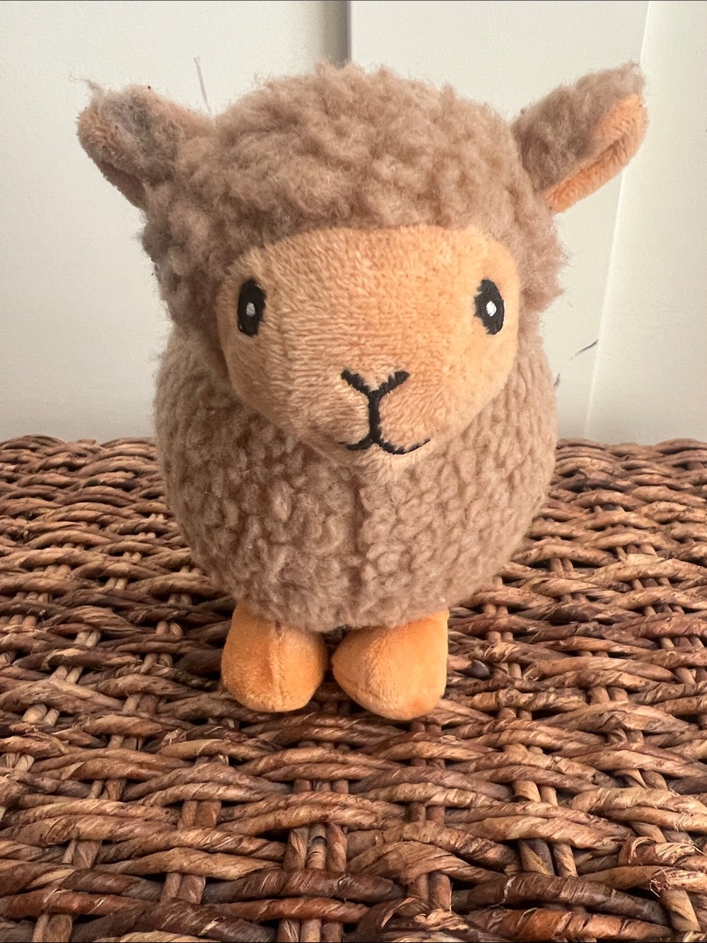 Tan Lamb Squeaky Dog Toy